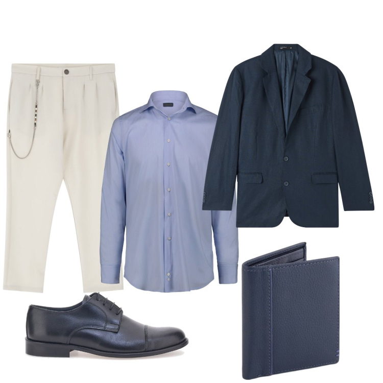 Outfit uomo - Domenica…. Stile Trendy per Tutti i giorni. Abbinamento con giacche, pantaloni, scarpe stringate, camicie, portafogli.