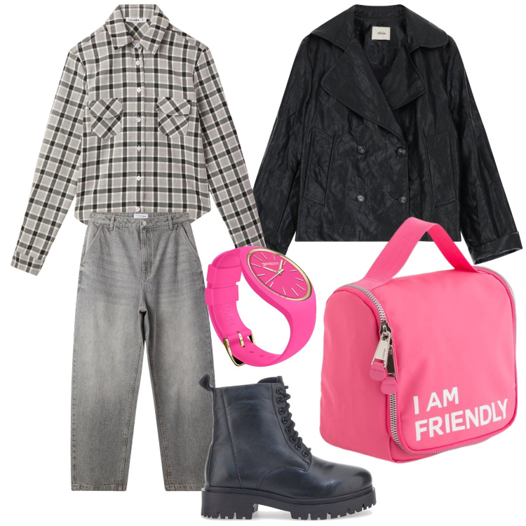 Outfit donna - I love my weekend. Stile Casual chic per Tutti i giorni. Abbinamento con camicie, jeans, orologi, blazer, anfibi, valigie.