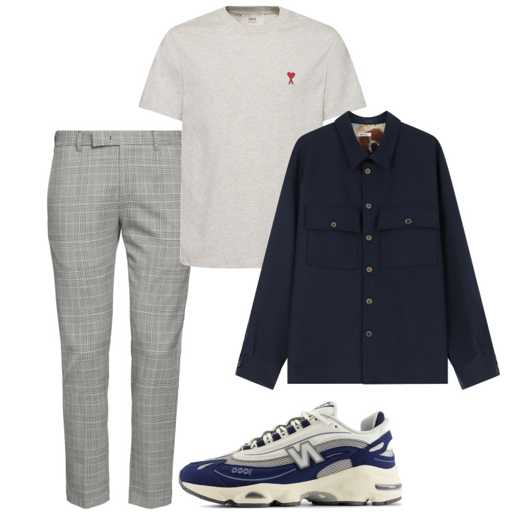 Outfit uomo - Total look city. Stile Casual per Tutti i giorni. Abbinamento con pantaloni, sneakers, camicie, t-shirt.