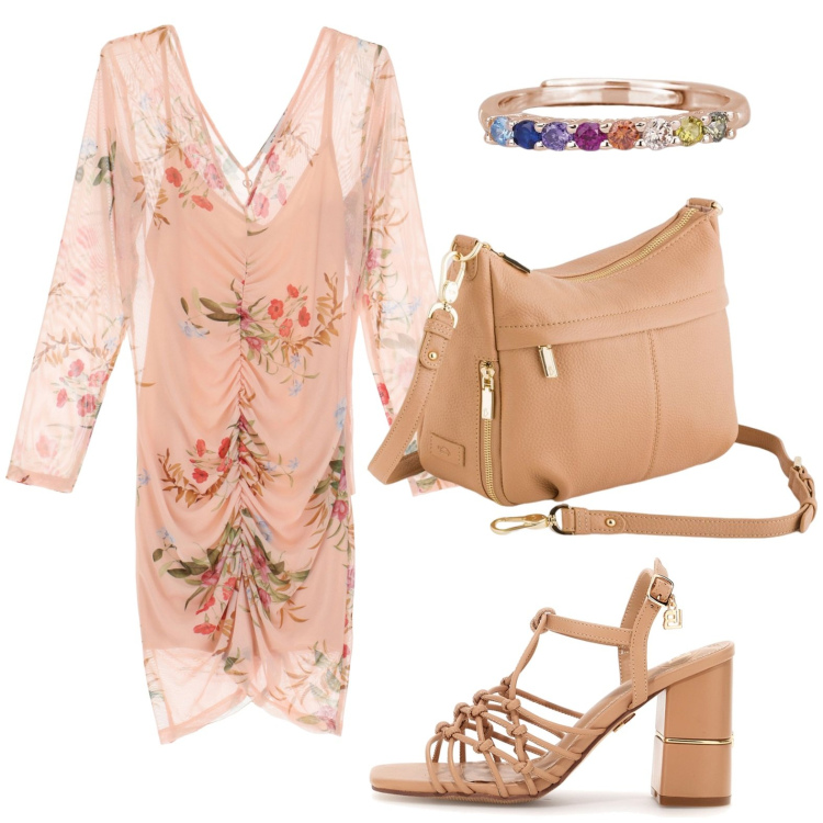 Outfit donna - Tailleur sartoriali per curve eleganti. Stile Chic per Serata fuori. Abbinamento con anelli, vestiti corti, sandali col tacco, borse a tracolla.