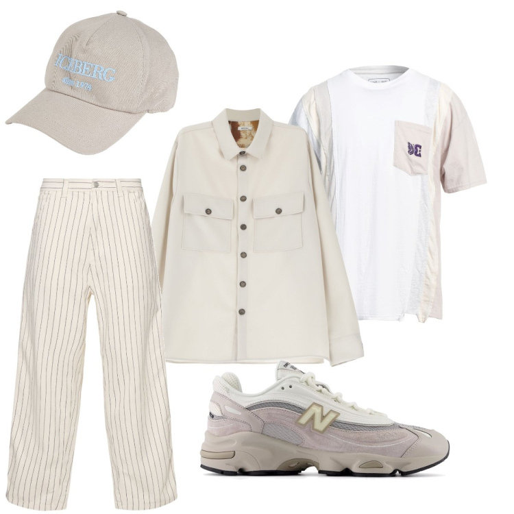 Outfit uomo - L’eleganza del color tortora. Stile Trendy per Tutti i giorni. Abbinamento con t-shirt, cappelli con visiera, sneakers, camicie, jeans.