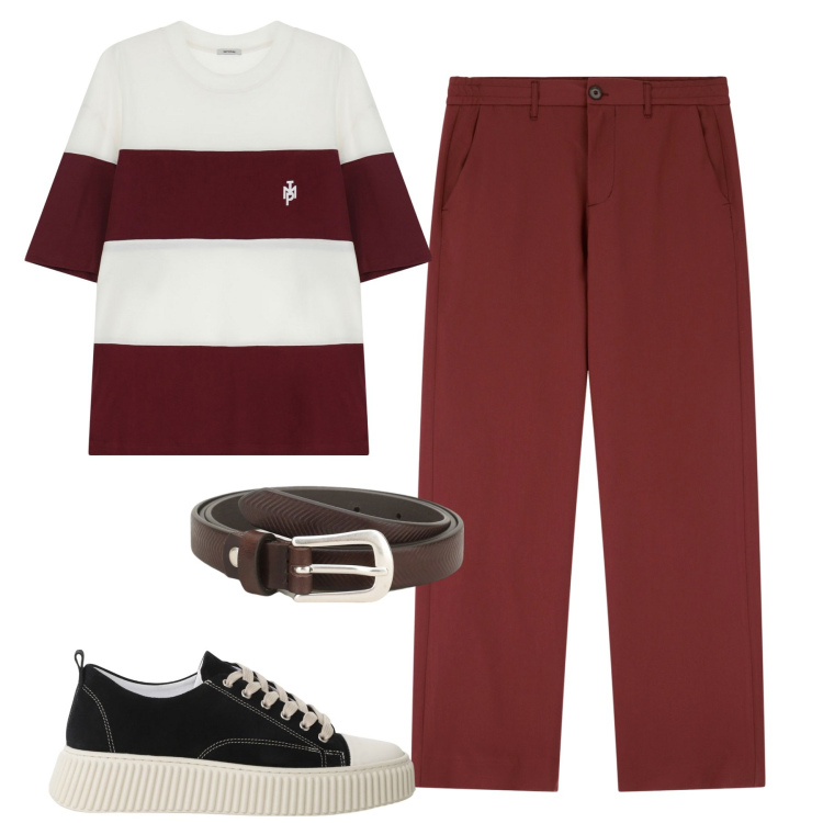 Outfit uomo - Imperial. Stile Urban per Tutti i giorni. Abbinamento con pantaloni, sneakers, cinture, t-shirt.