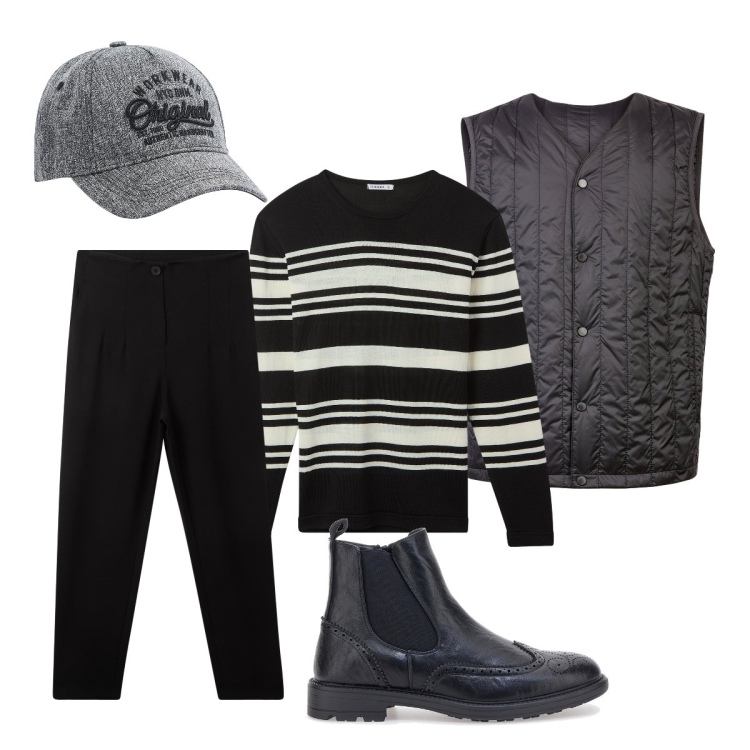 Outfit uomo - Con gli amici. Stile Urban per Serata speciale. Abbinamento con pantaloni chino, maglieria, cappelli, piumini, stivali e stivaletti.