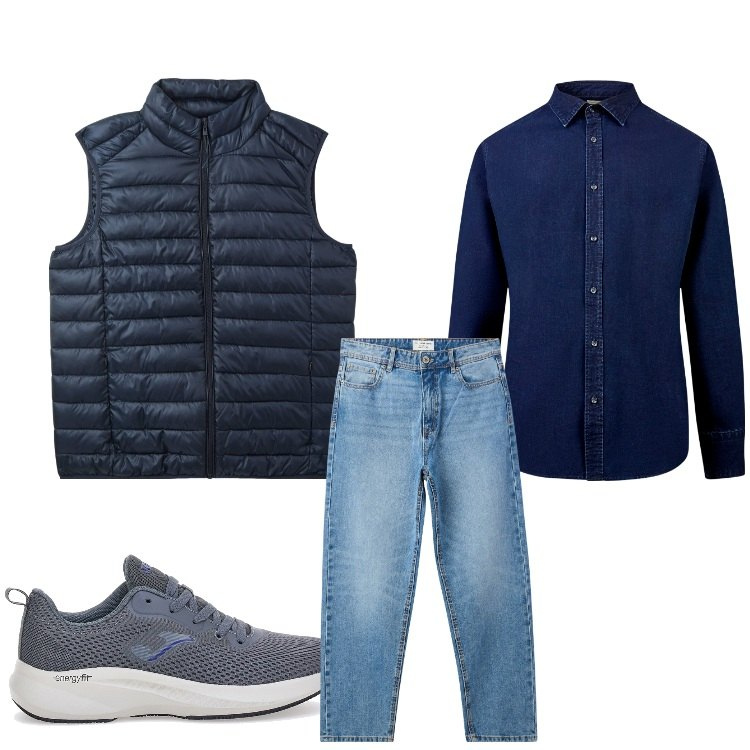 Outfit uomo - Super jeans. Stile Casual per Tutti i giorni. Abbinamento con jeans, piumini, sneakers, camicie.