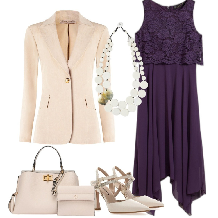 Outfit donna - Abbellire con collane importanti. Stile Chic per Serata fuori. Abbinamento con vestiti midi/longuette, blazer, décolleté, ciondoli, borse a mano.
