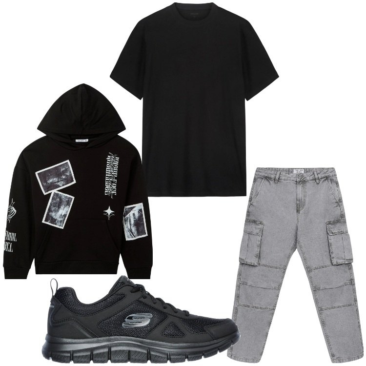 Outfit uomo - Super comodo. Stile Casual per Tutti i giorni. Abbinamento con felpe con cappuccio, jeans, sneakers, t-shirt.