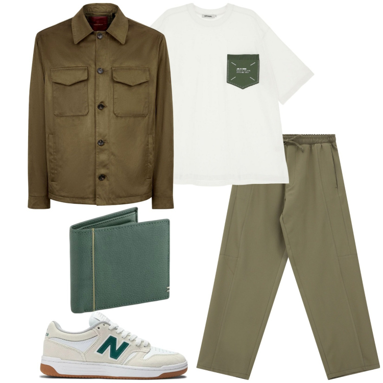 Outfit uomo - Total look #2100376. Stile Casual per Tutti i giorni. Abbinamento con sneakers, pantaloni cargo, t-shirt, giacche, portafogli.