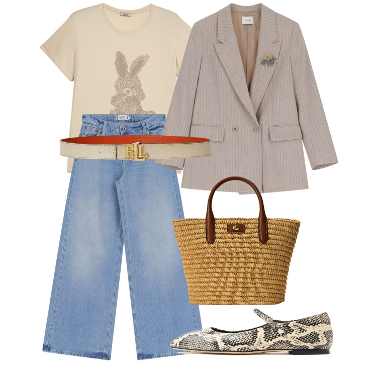 Outfit donna - Mary Jane & Ballerine - Il ritorno delle. Stile Bon Ton per Tutti i giorni. Abbinamento con jeans, blazer, cinture, borse tote, t-shirt, ballerine.