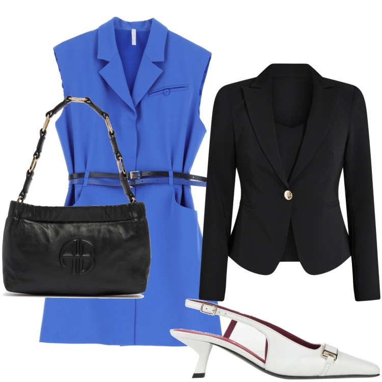 Outfit donna - Il vestito blu royal. Stile Chic per Serata fuori. Abbinamento con décolleté, blazer, vestiti corti, borse a spalla.