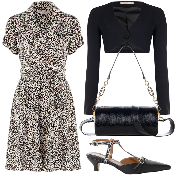 Outfit donna - Total look #2100916. Stile Vintage retrò per Serata fuori. Abbinamento con décolleté, vestiti corti, borse a mano, bolero.