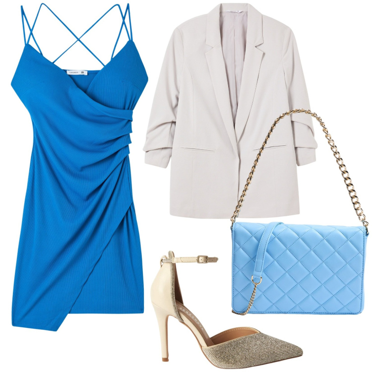 Outfit donna - Total look #2100949. Stile Glamour per Serata fuori. Abbinamento con blazer, décolleté, vestiti, borse a tracolla.