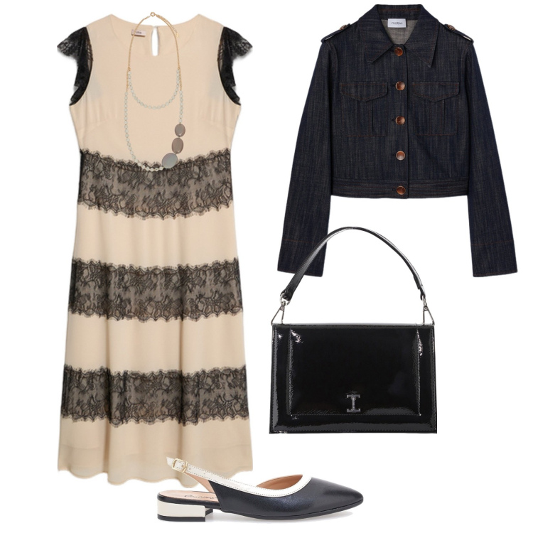 Outfit donna - Evento di laurea. per Cerimonia. Abbinamento con borse a tracolla, ballerine, vestiti midi/longuette, collane, blazer.