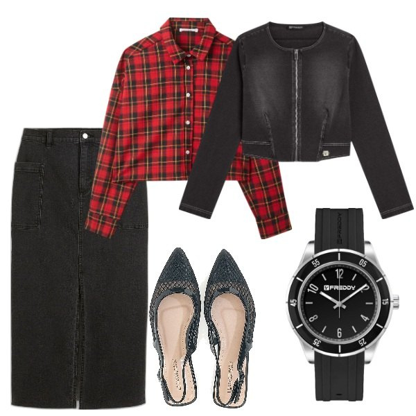 Outfit donna - Semplicemente in jeans. Stile Casual per Tutti i giorni. Abbinamento con gonne longuette, camicie, blazer, orologi, ballerine.