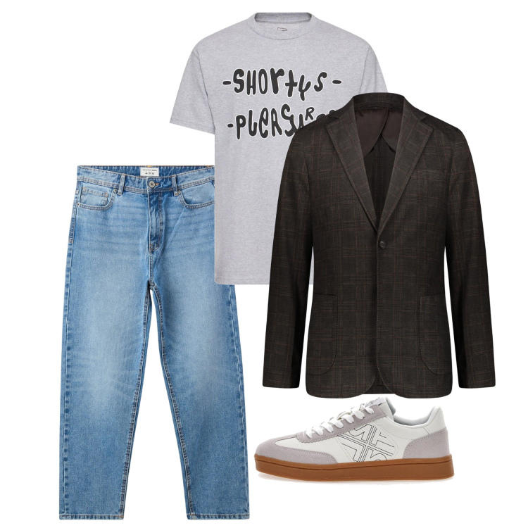 Outfit uomo - Total look city. Stile Casual per Tutti i giorni. Abbinamento con jeans, sneakers, giacche, t-shirt.