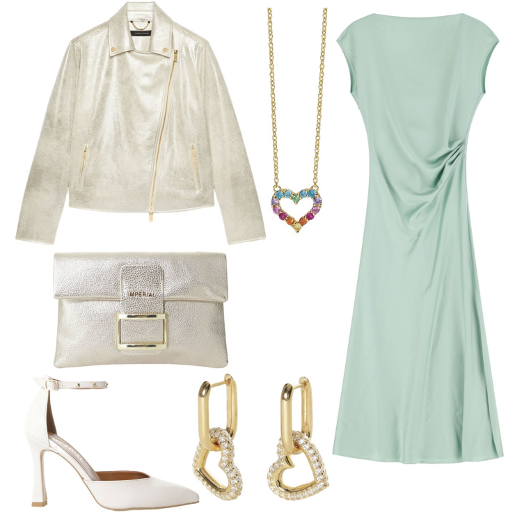Outfit donna - Quando gli accessori fanno la differenza. Stile Chic per Cerimonia. Abbinamento con orecchini, collane, vestiti lunghi, pochette, décolleté, blazer.