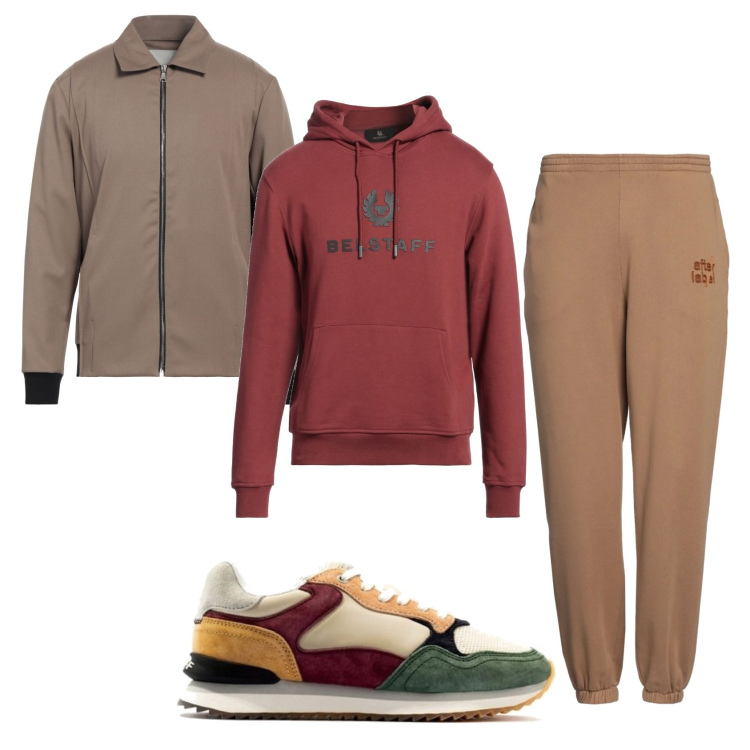 Outfit hombre - Casual look. Estilo Casual para Todos los días. Combinación con sneakers, pantalones, trench, sudaderas con capucha.