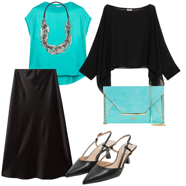 Outfit donna - Per qualsiasi occasione. per Cerimonia. Abbinamento con gonne lunghe, sabot, pochette, collane, bolero, bluse.