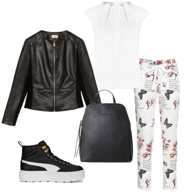 Outfit donna - Total look #2101196. Stile Basic per Tutti i giorni. Abbinamento con pantaloni, bluse, zaini, sneakers, giacche.