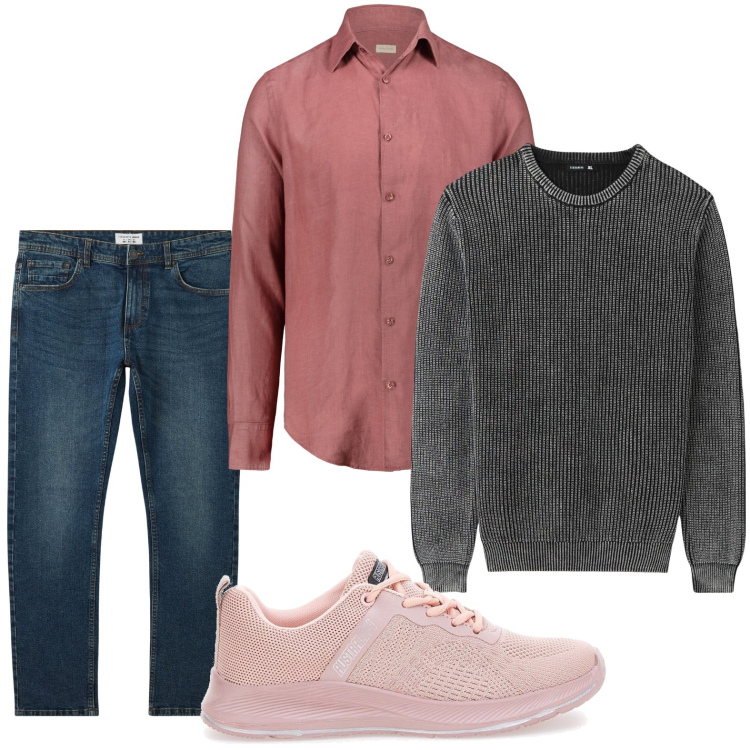 Outfit uomo - Stile metropolitano. Stile Casual per Tutti i giorni. Abbinamento con jeans, maglieria, sneakers, camicie.