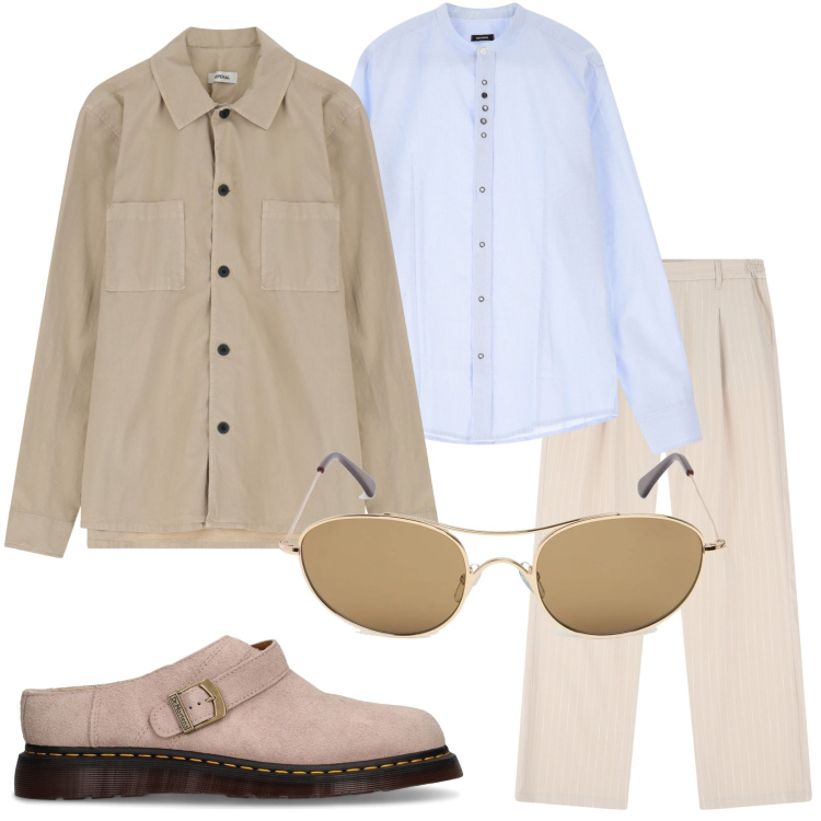 Outfit uomo - Imperial style. Stile Trendy per Serata speciale. Abbinamento con camicie, pantaloni, giacche, pantofole, occhiali da sole.