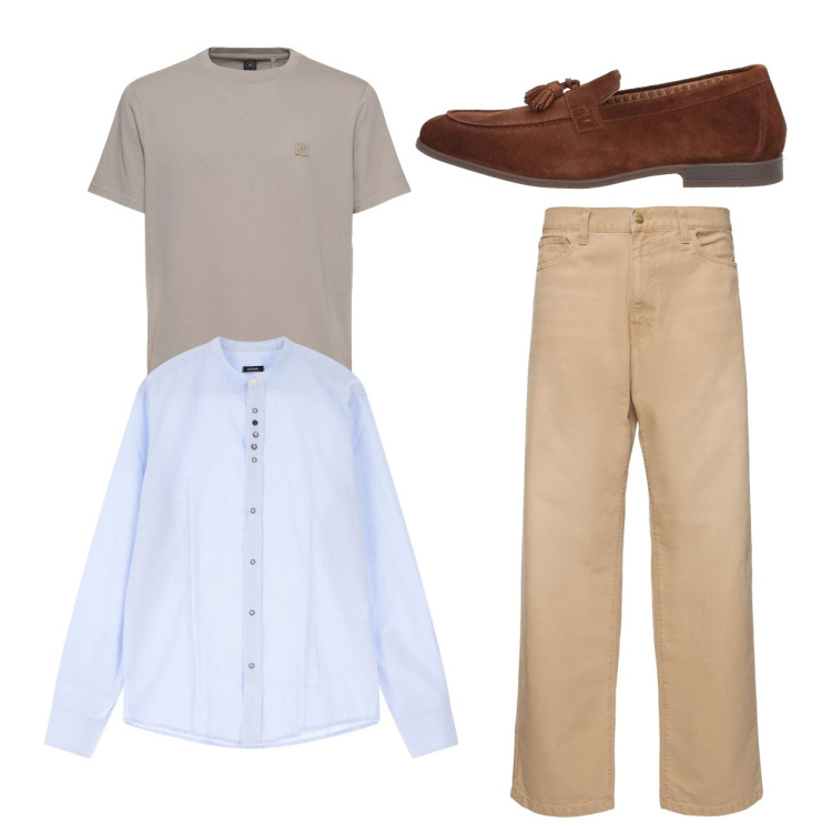 Outfit uomo - Four. Stile Casual per Tutti i giorni. Abbinamento con scarpe stringate, camicie, pantaloni, t-shirt.