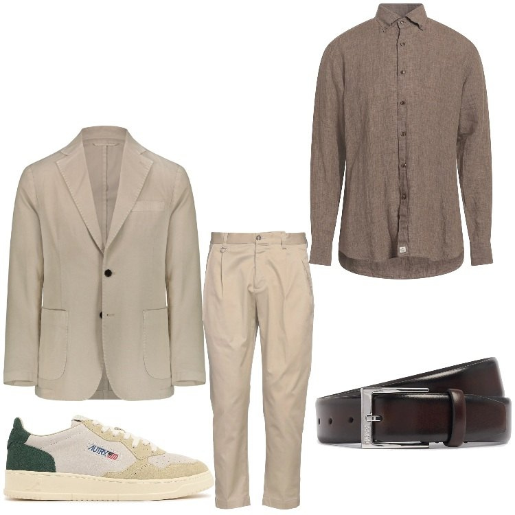 Outfit uomo - Eleganza in marrone. Stile Business/Elegante per Ufficio. Abbinamento con pantaloni, camicie, giacche, sneakers, cinture.