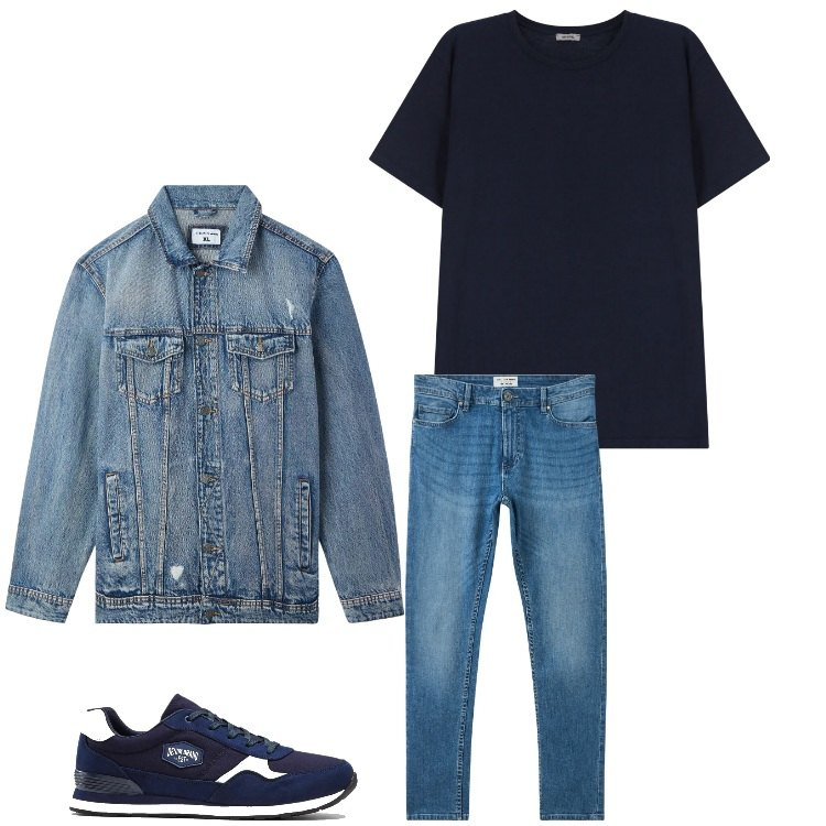 Outfit uomo - Blu jeans. Stile Casual per Tutti i giorni. Abbinamento con sneakers, jeans skinny, giacche, t-shirt.