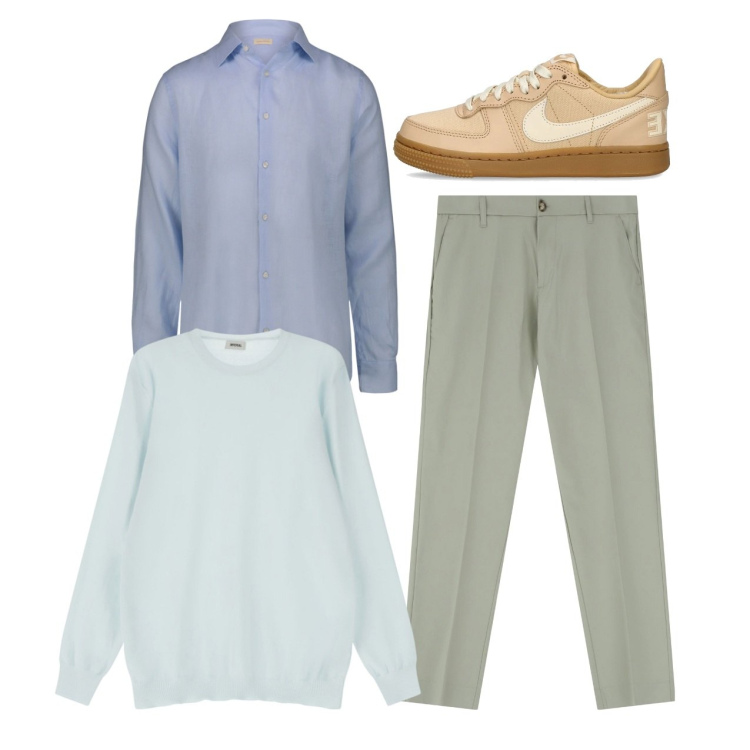 Outfit uomo - I pastello. Stile Casual per Tutti i giorni. Abbinamento con maglieria, pantaloni, sneakers, camicie.