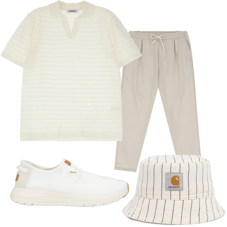 Outfit uomo - Polo....che attrae. Stile Trendy per Tutti i giorni. Abbinamento con sneakers, pantaloni, polo, cappelli.