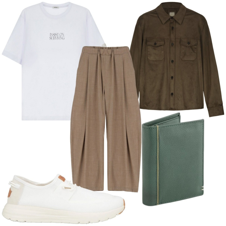 Outfit uomo - Total look #2101797. Stile Trendy per Tutti i giorni. Abbinamento con sneakers, pantaloni, t-shirt, giacche, portafogli.