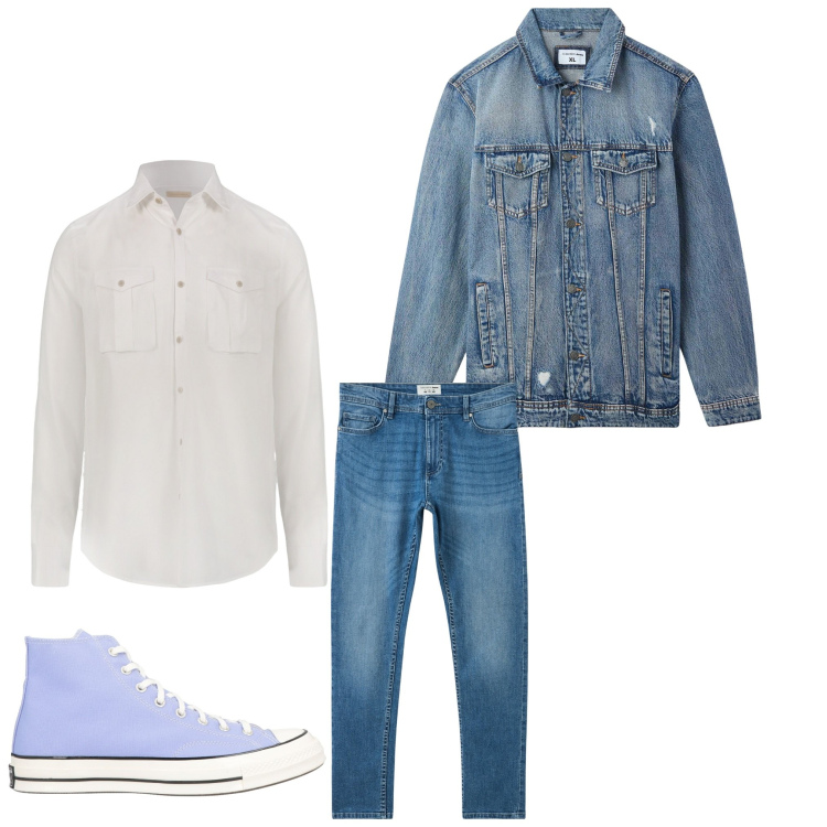 Outfit uomo - Converse e jeans. Stile Casual per Tutti i giorni. Abbinamento con sneakers alte, jeans skinny, giacche, camicie.