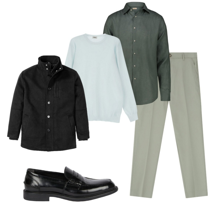 Outfit uomo - Total look #2101994. Stile Business/Elegante per Ufficio. Abbinamento con giacche, maglieria, pantaloni, scarpe stringate, camicie.