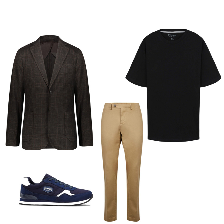 Outfit uomo - T-shirt. Stile Casual per Tutti i giorni. Abbinamento con sneakers, t-shirt, giacche, pantaloni chino.