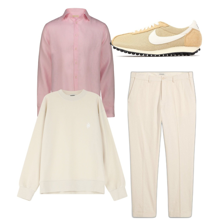 Outfit uomo - Pasqua. Stile Casual per Tutti i giorni. Abbinamento con pantaloni, felpe, camicie, sneakers.