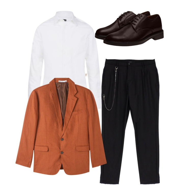 Outfit uomo - La giacca curcuma. Stile Casual per Tutti i giorni. Abbinamento con giacche, pantaloni, scarpe stringate, camicie.