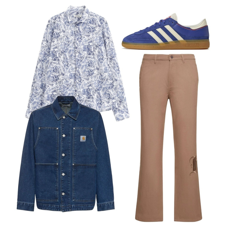 Outfit uomo - Florage blu. Stile Casual per Tutti i giorni. Abbinamento con camicie, pantaloni, giacche, sneakers.