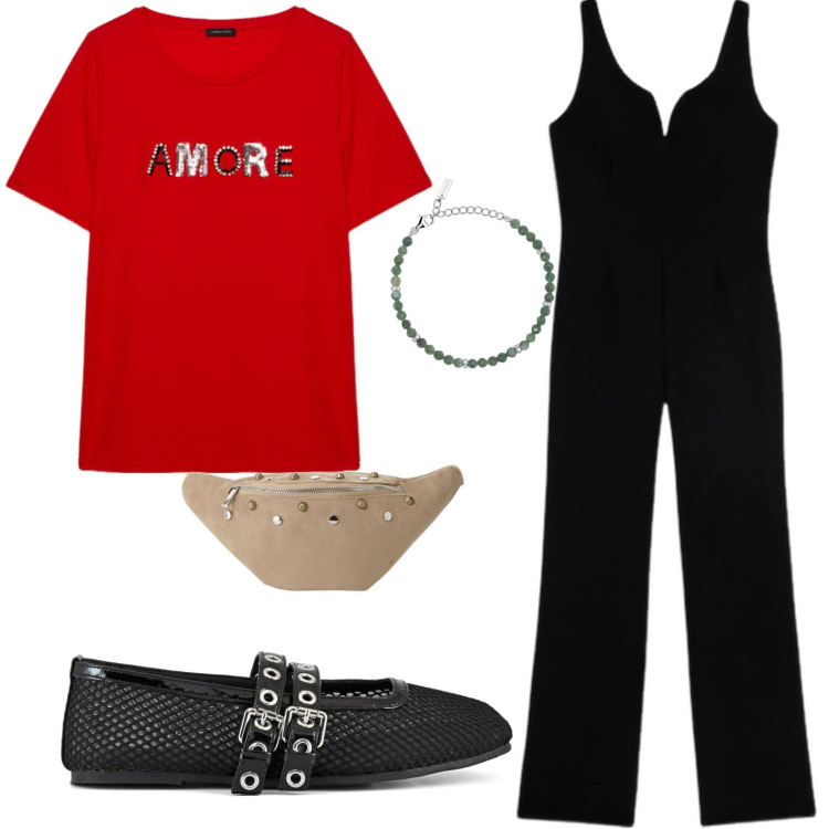 Outfit donna - Oh Oh Ooooooooh. Stile Basic per Tutti i giorni. Abbinamento con braccialetti, marsupi, t-shirt, ballerine, tute.
