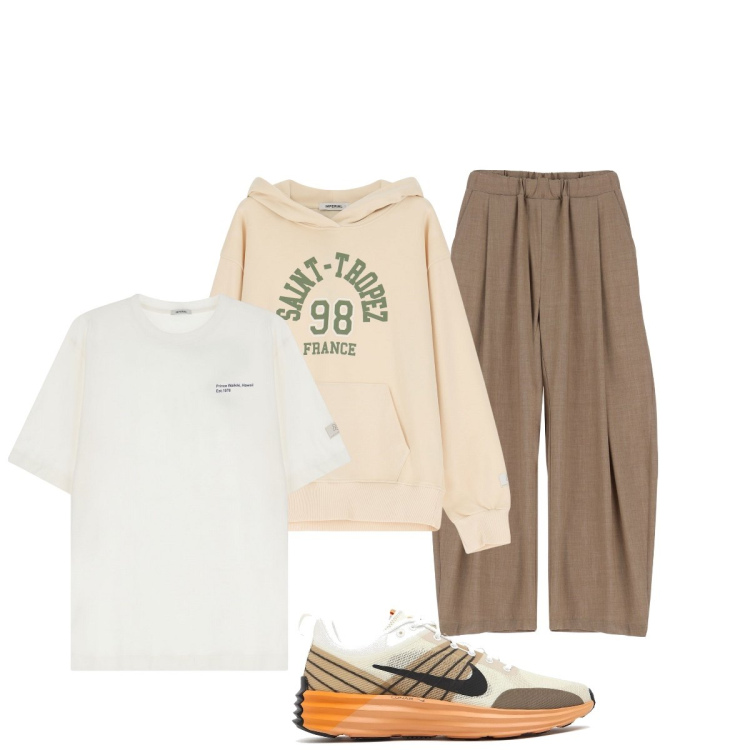 Outfit uomo - Total look #2102343. Stile Casual per Tutti i giorni. Abbinamento con pantaloni, felpe con cappuccio, t-shirt, sneakers.