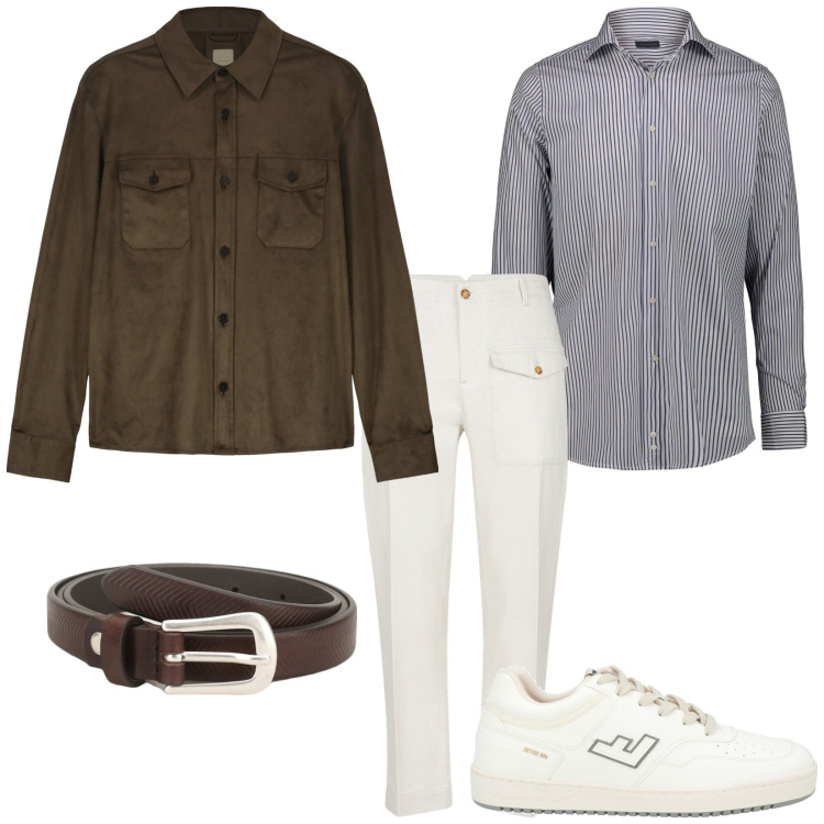 Outfit uomo - Total look #2102352. Stile Trendy per Tutti i giorni. Abbinamento con sneakers, cinture, giacche, camicie, pantaloni.