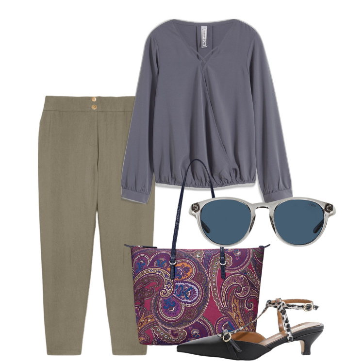 Outfit donna - Utility Soft - Il nuovo minimalismo prim. Stile Bon Ton per Tutti i giorni. Abbinamento con bluse, décolleté, occhiali da sole, borse tote, pantaloni.