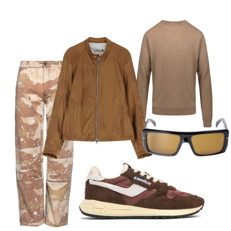 Outfit uomo - Le sneakers di tendenza. Stile Trendy per Tutti i giorni. Abbinamento con pantaloni chino, giacche, maglieria, sneakers, occhiali da sole.