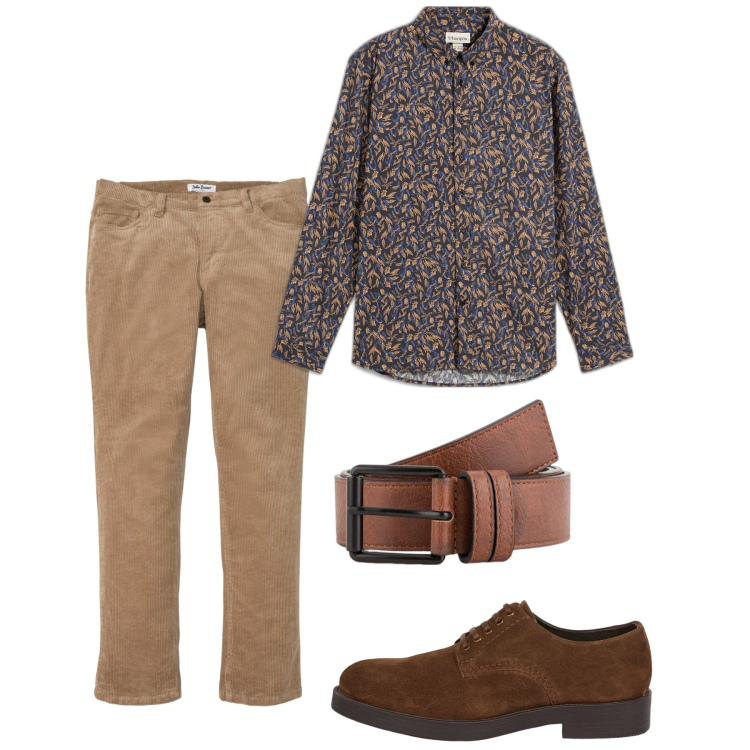 Outfit uomo - Le camicie primavera. Stile Casual per Tutti i giorni. Abbinamento con pantaloni, camicie, scarpe stringate, cinture.