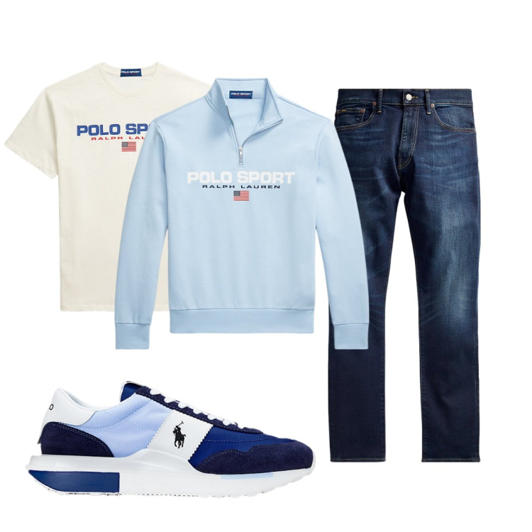 Outfit uomo - Total look #2102921. Stile Casual per Tutti i giorni. Abbinamento con jeans, felpe, sneakers, t-shirt.