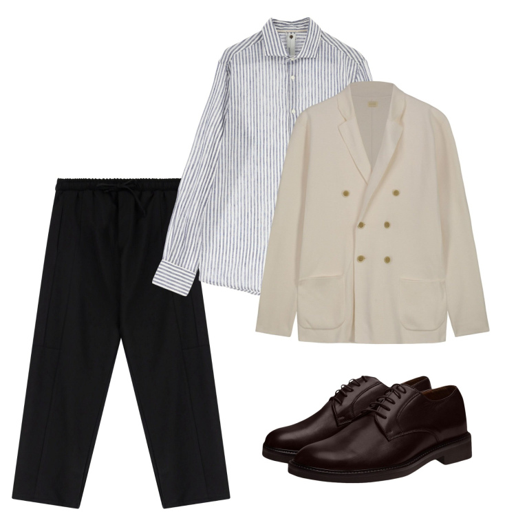 Outfit uomo - Eleganza in cardigan. Stile Business/Elegante per Serata speciale. Abbinamento con pantaloni cargo, camicie, scarpe stringate, cardigans.