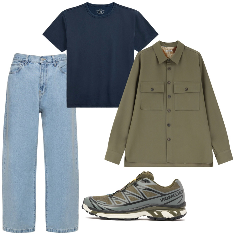 Outfit uomo - Casual aprile. Stile Casual per Tutti i giorni. Abbinamento con camicie, t-shirt, pantaloni, sneakers.