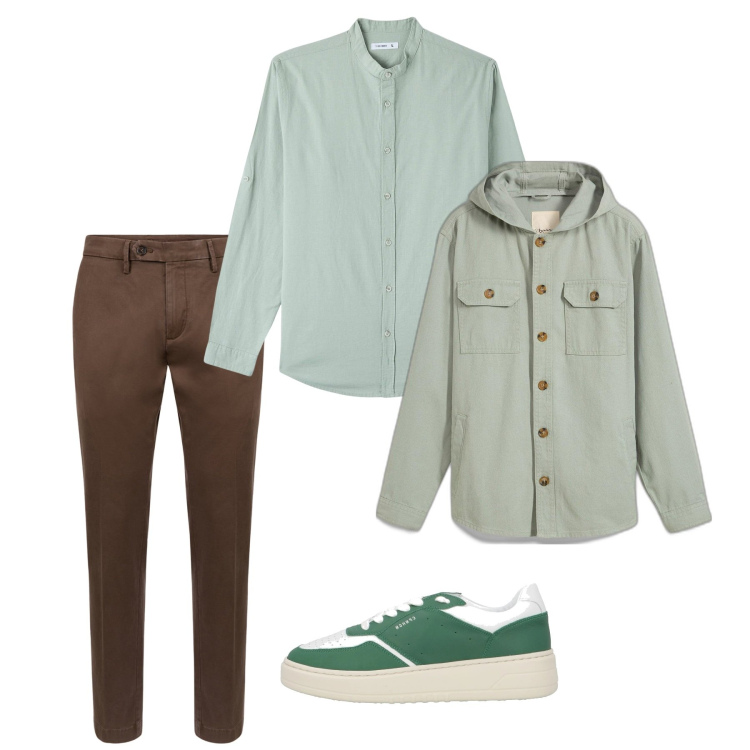 Outfit uomo - Casual. Stile Casual per Tutti i giorni. Abbinamento con cappotti, sneakers, camicie, pantaloni chino.