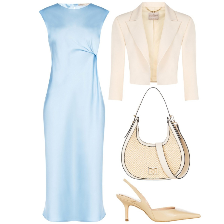 Outfit donna - Rinascimento - Collezione cerimonia. Stile Chic per Cerimonia. Abbinamento con vestiti midi/longuette, décolleté, bolero, borse a mano.