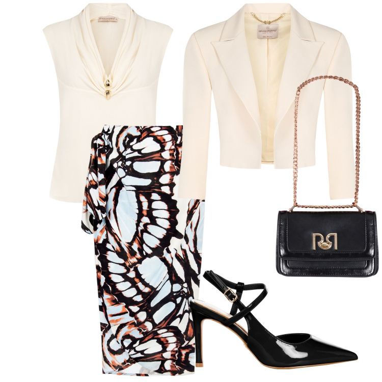 Outfit donna - Matrimonio in Riviera. per Cerimonia. Abbinamento con gonne longuette, bluse, décolleté, bolero, borse a tracolla.