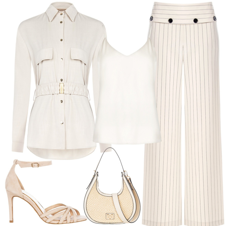 Outfit donna - Cerimonia by Rinascimento. Stile Glamour per Cerimonia. Abbinamento con pantaloni, blazer, sandali col tacco, top, borse a mano.