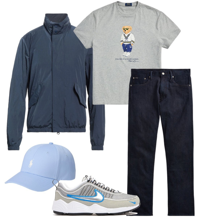 Outfit uomo - Il berretto azzurro mare. Stile Casual per Tutti i giorni. Abbinamento con giacche, cappelli, jeans dritti, t-shirt, sneakers.